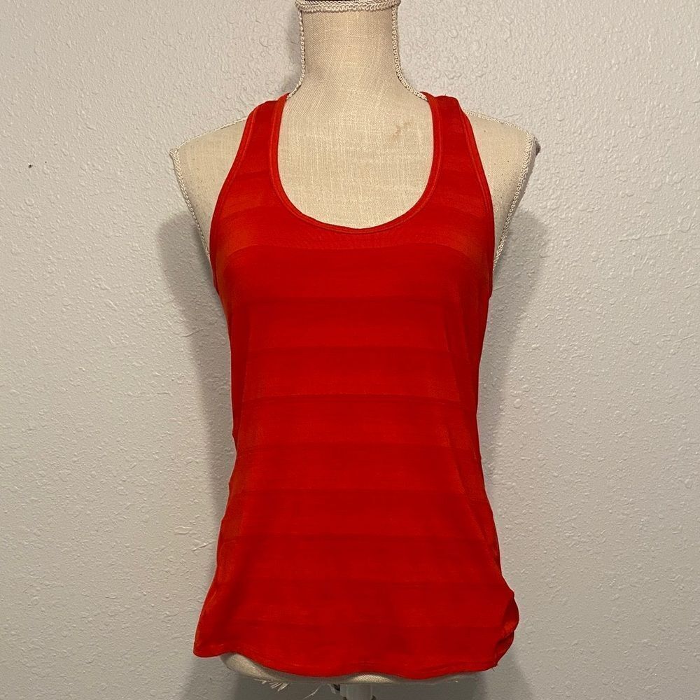 Athleta Red Heathered Racer Back Athletic Tank Top Size Small